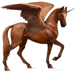 winged riding unicorn akhal-teke chestnut