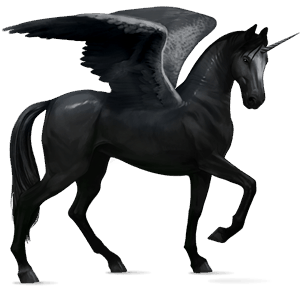winged riding unicorn akhal-teke dun
