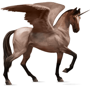 winged riding unicorn liver chestnut