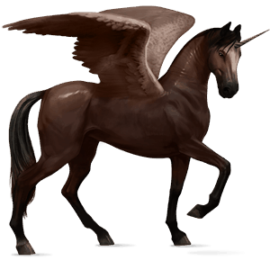 winged riding unicorn thoroughbred liver chestnut