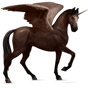 winged riding unicorn liver chestnut