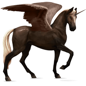 winged riding unicorn akhal-teke flaxen liver chestnut 