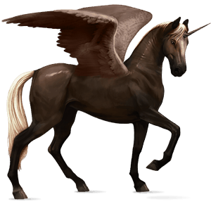 winged riding unicorn akhal-teke liver chestnut