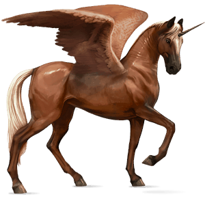 winged riding unicorn akhal-teke flaxen chestnut 