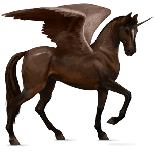 winged riding unicorn akhal-teke dark bay