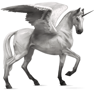 winged riding unicorn light gray