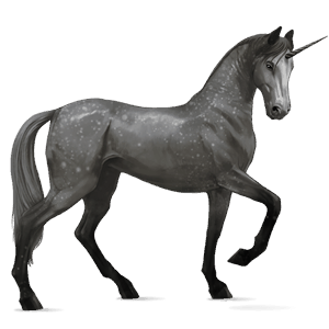 riding unicorn arabian horse light gray