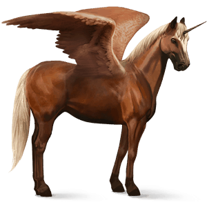 winged riding unicorn quarter horse flaxen chestnut 