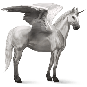 winged riding unicorn light gray