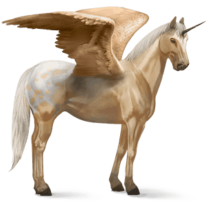 winged riding unicorn palomino