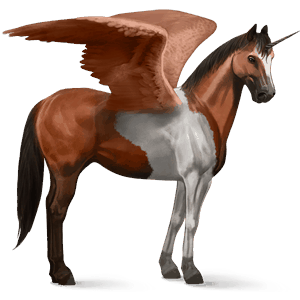 winged riding unicorn paint horse dapple gray tobiano