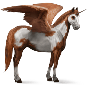 winged riding unicorn chestnut