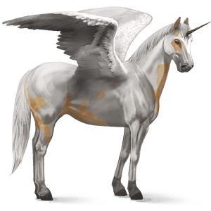 winged riding unicorn paint horse cherry bay overo