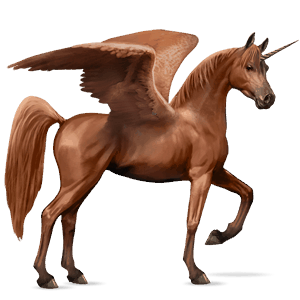 winged riding unicorn chestnut