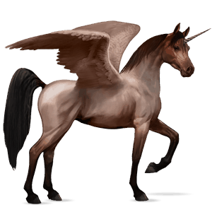 winged riding unicorn arabian horse roan