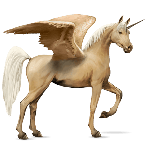 winged riding unicorn arabian horse light gray