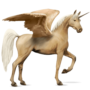 winged riding unicorn dapple gray