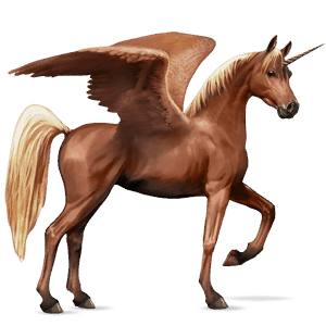 winged riding unicorn marwari chestnut