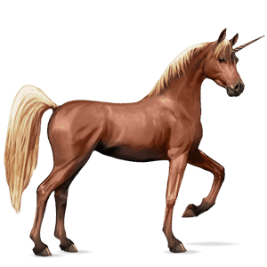 riding unicorn arabian horse flaxen chestnut 