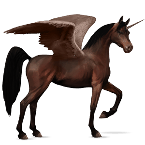winged riding unicorn thoroughbred liver chestnut