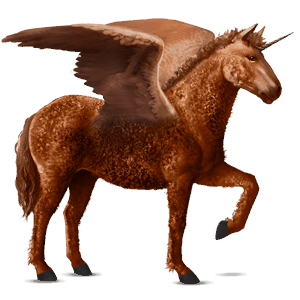 winged riding unicorn chestnut