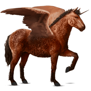 winged riding unicorn dapple gray