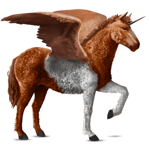 winged riding unicorn chestnut tobiano