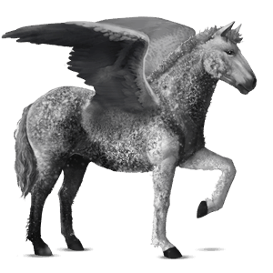 riding pegasus thoroughbred light gray