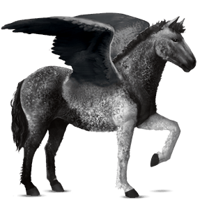 riding pegasus thoroughbred light gray