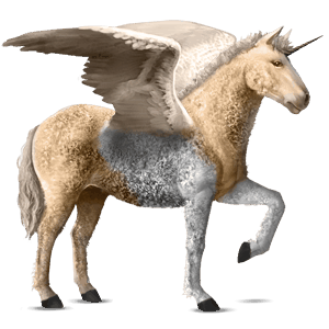 winged riding unicorn dun tobiano