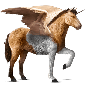 winged riding unicorn mustang liver chestnut