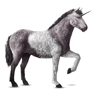 riding unicorn curly mouse gray tobiano