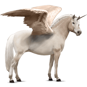 winged unicorn pony  cremello