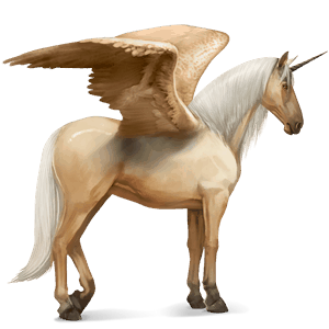 winged riding unicorn lusitano cremello