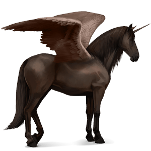 winged riding unicorn german saddle horse dark bay