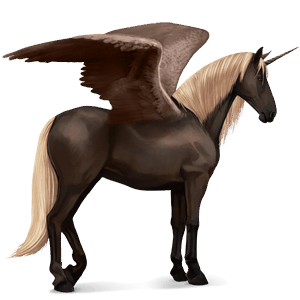 winged riding unicorn dapple gray