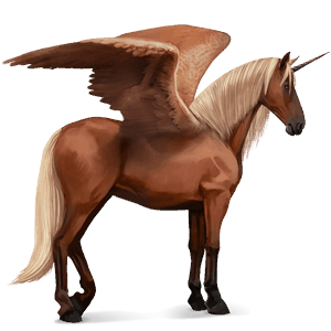 winged riding unicorn quarter horse flaxen chestnut 