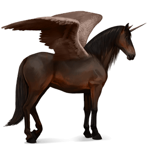 winged riding unicorn dark bay