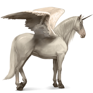 winged riding unicorn quarter horse cremello