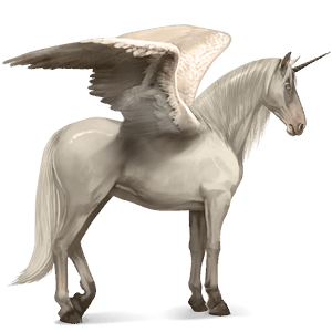 winged riding unicorn peruvian paso light gray