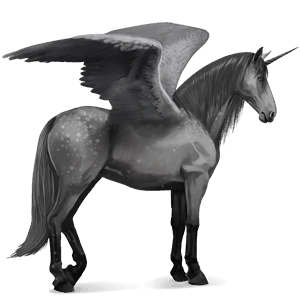 winged riding unicorn hanoverian dapple gray