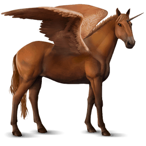 winged riding unicorn chestnut