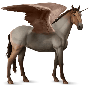 winged riding unicorn roan