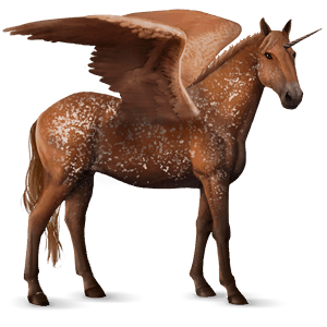 winged riding unicorn chestnut snowflake 