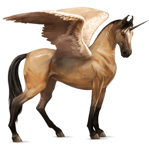 winged riding unicorn dapple gray