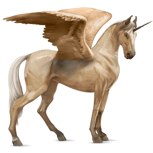 winged riding unicorn palomino