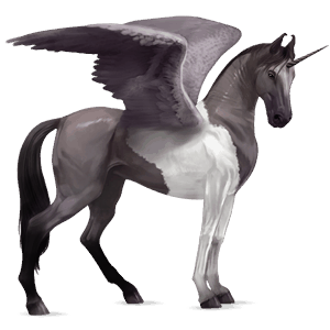 winged riding unicorn mouse gray tobiano