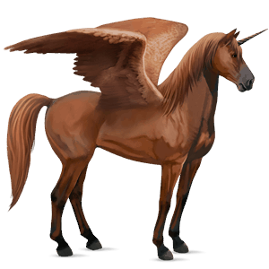 winged riding unicorn chestnut