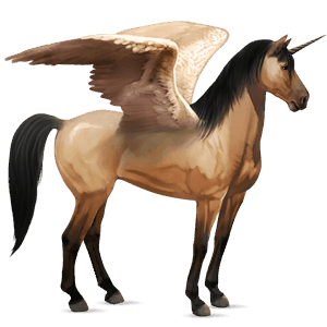 winged riding unicorn fleabitten gray