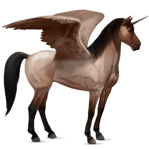 winged riding unicorn roan